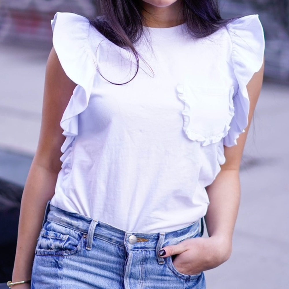 MSGM White Ruffle Top - Picture 2 of 12